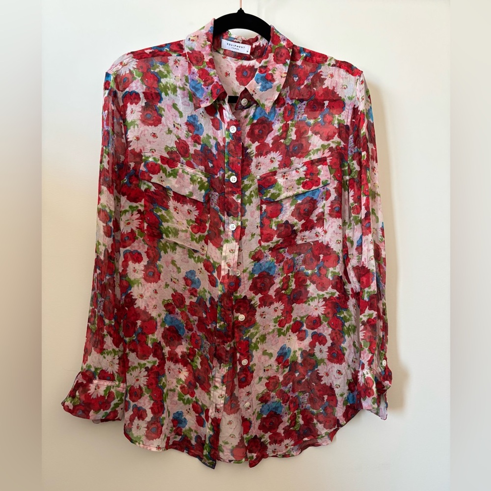 Equipment Silk Floral Blouse